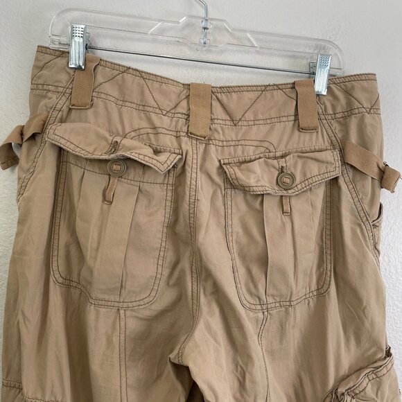 Vintage Y2K Abercrombie & Fitch Womens 10 Cargo Pants 90's Beige Baggy Utility - Picture 9 of 12
